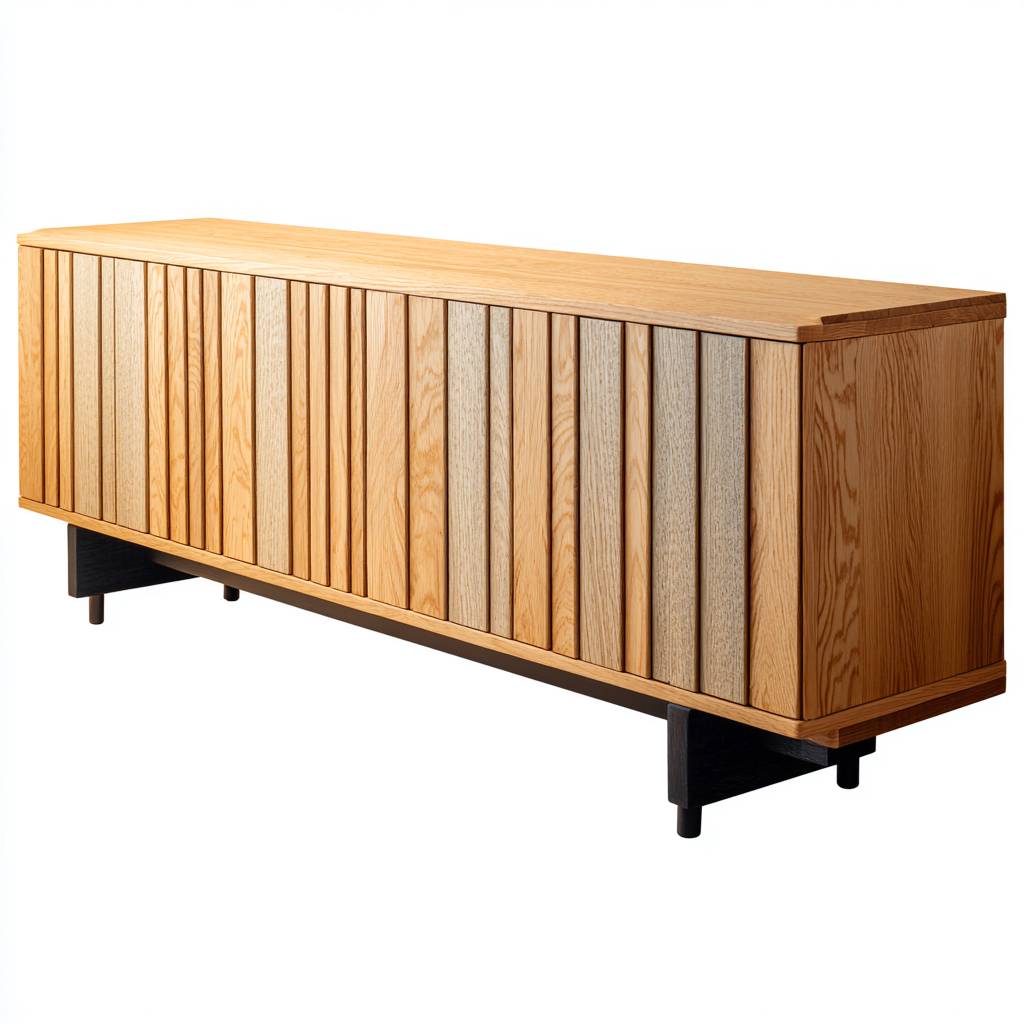 Meuble TV en bois MDF 180x45x70 cm bois clair-noir pour salon - style moderne-Nicheoliq