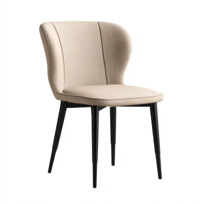 Chaise de salle à manger tissu 55x47x82 cm beige pour salle à manger - design moderne-Nicheoliq