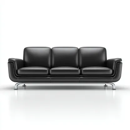 Canapé 3 places cuir 213x85x80 cm - noir - design moderne - pour salon-Nicheoliq