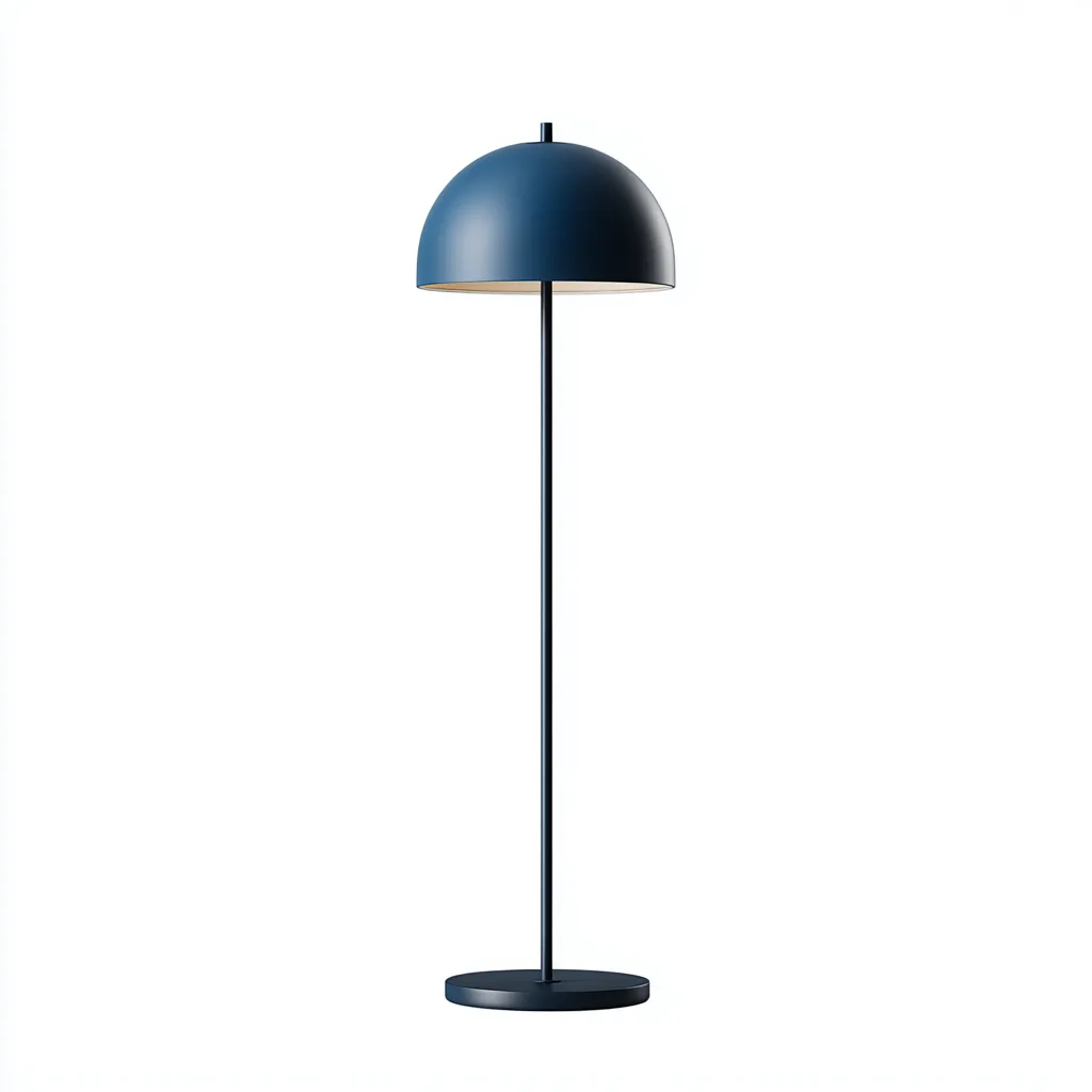Lampadaire métal 25x30x160 cm bleu foncé - design moderne - adapté au salon-Nicheoliq