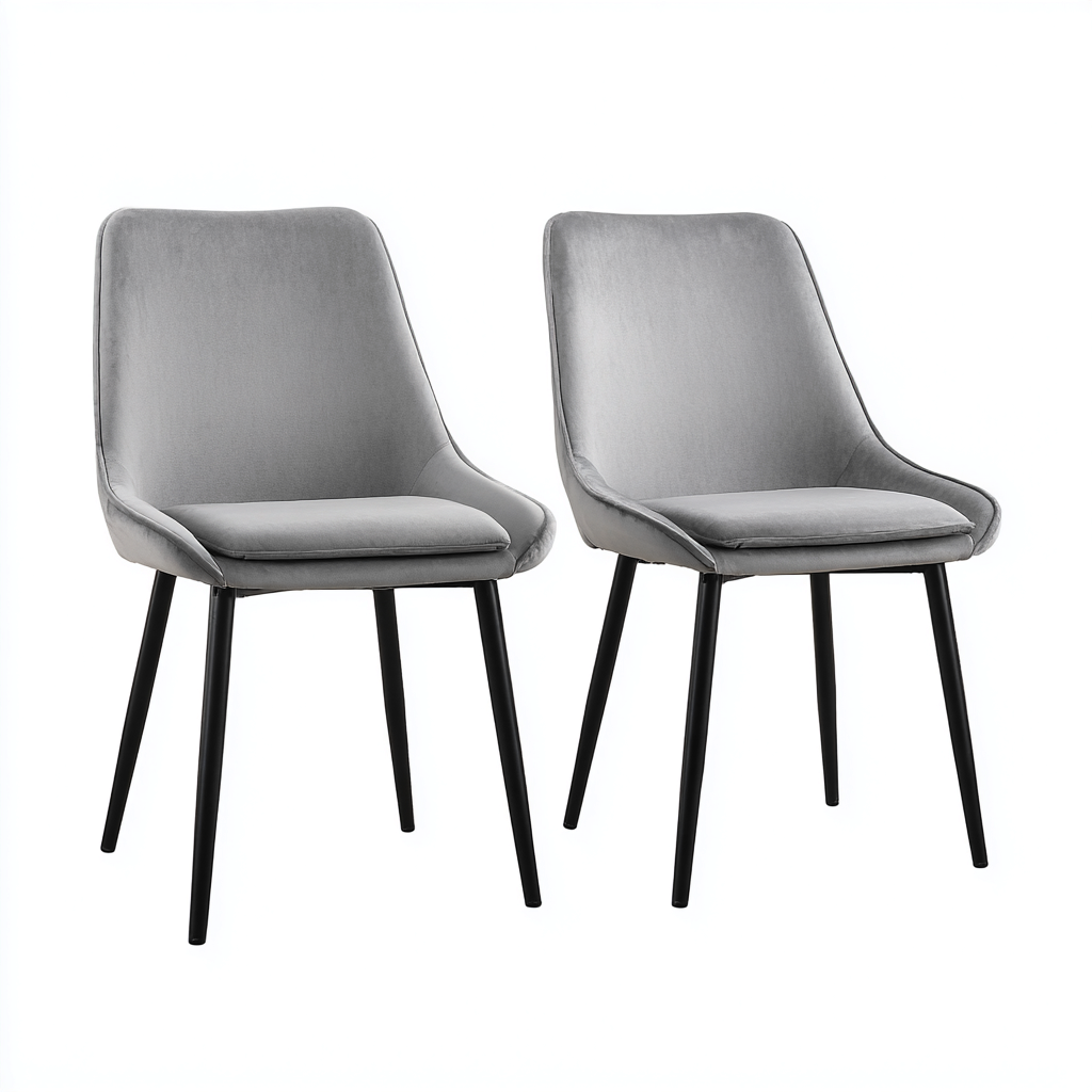 Chaise de salle à manger tissu 50x57x82 cm - gris clair - design moderne pour salle à manger-Nicheoliq