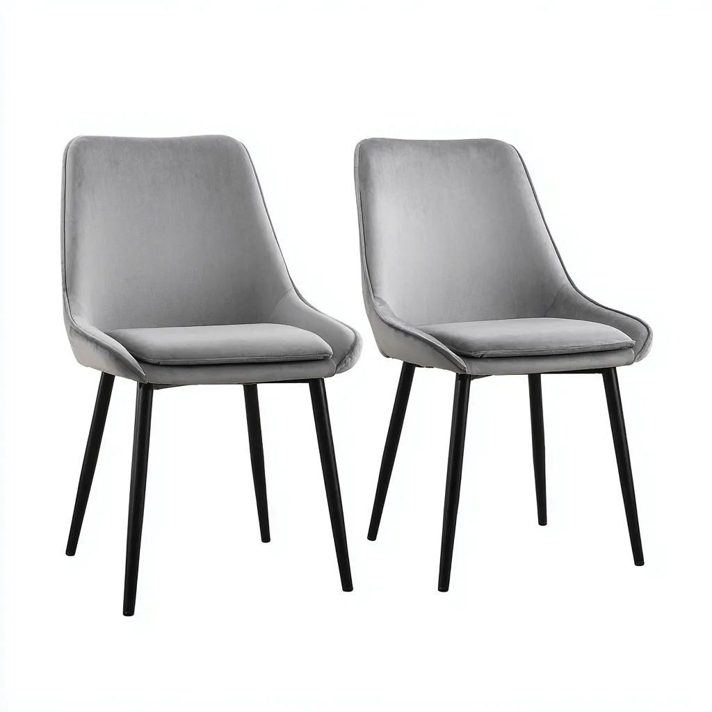 Chaise de salle à manger tissu 50x57x82 cm - gris clair - design moderne pour salle à manger-Nicheoliq