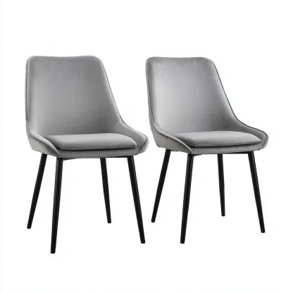 Chaise de salle à manger tissu 50x57x82 cm - gris clair - design moderne pour salle à manger-Nicheoliq