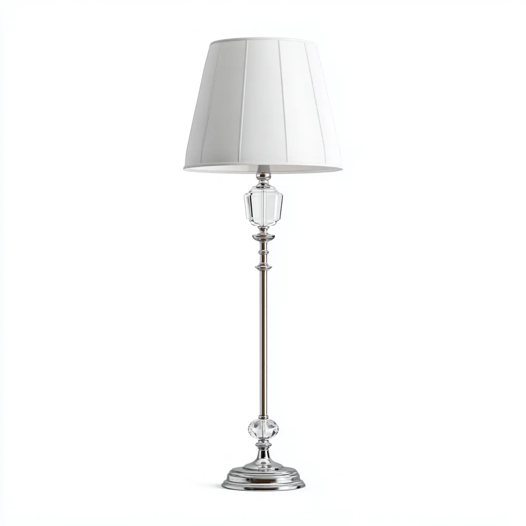Lampadaire métal et verre 30x30x155 cm blanc-argent - design moderne pour salon-Nicheoliq