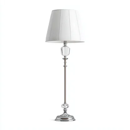 Lampadaire métal et verre 30x30x155 cm blanc-argent - design moderne pour salon-Nicheoliq