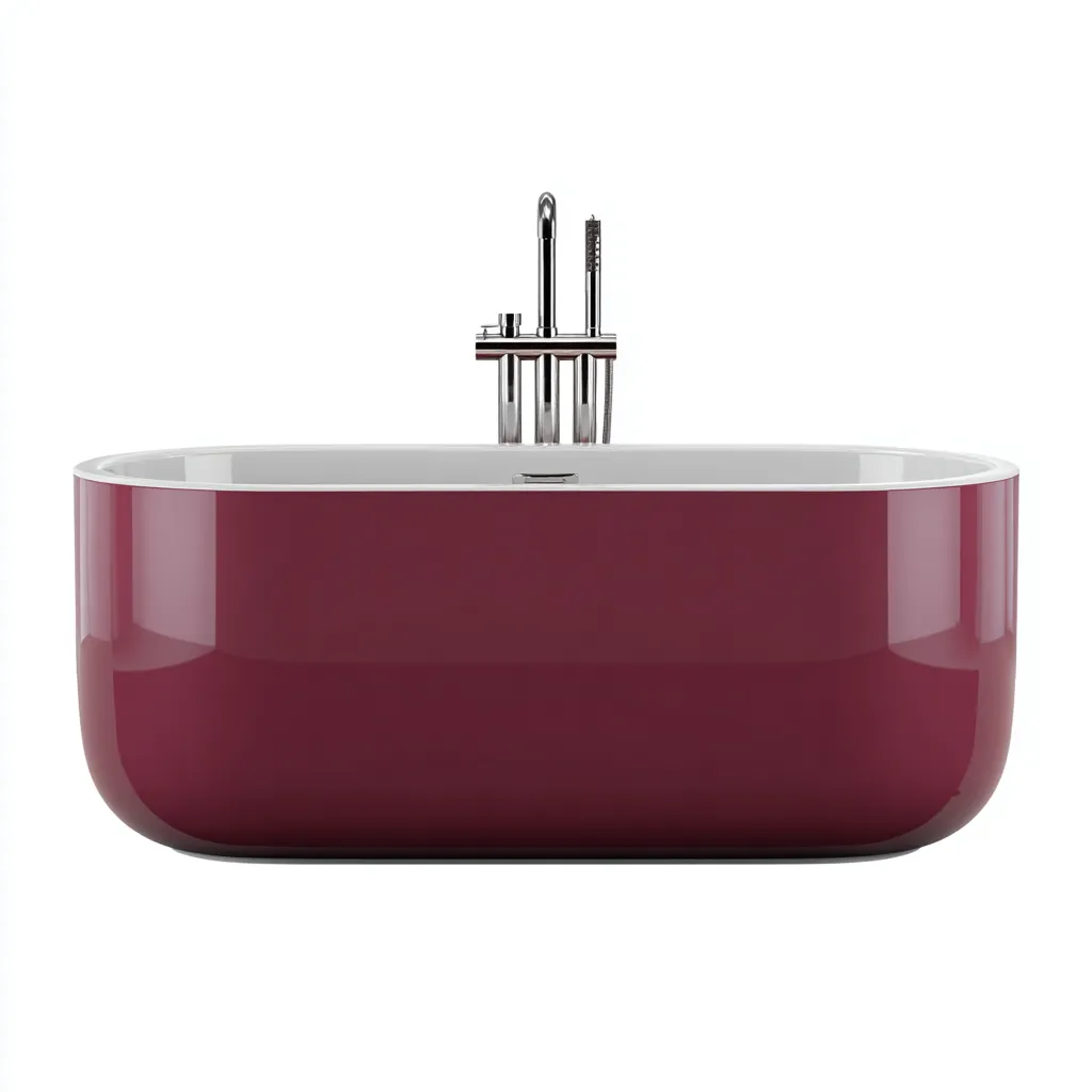 Baignoire autoportante en acrylique 170x80x60 cm - rouge-blanc - design moderne - adaptée à la salle de bain-Nicheoliq