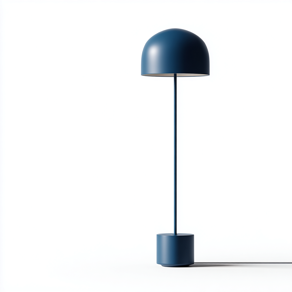 Lampadaire métal 28x28x150 cm - bleu foncé - design moderne pour salon-Nicheoliq