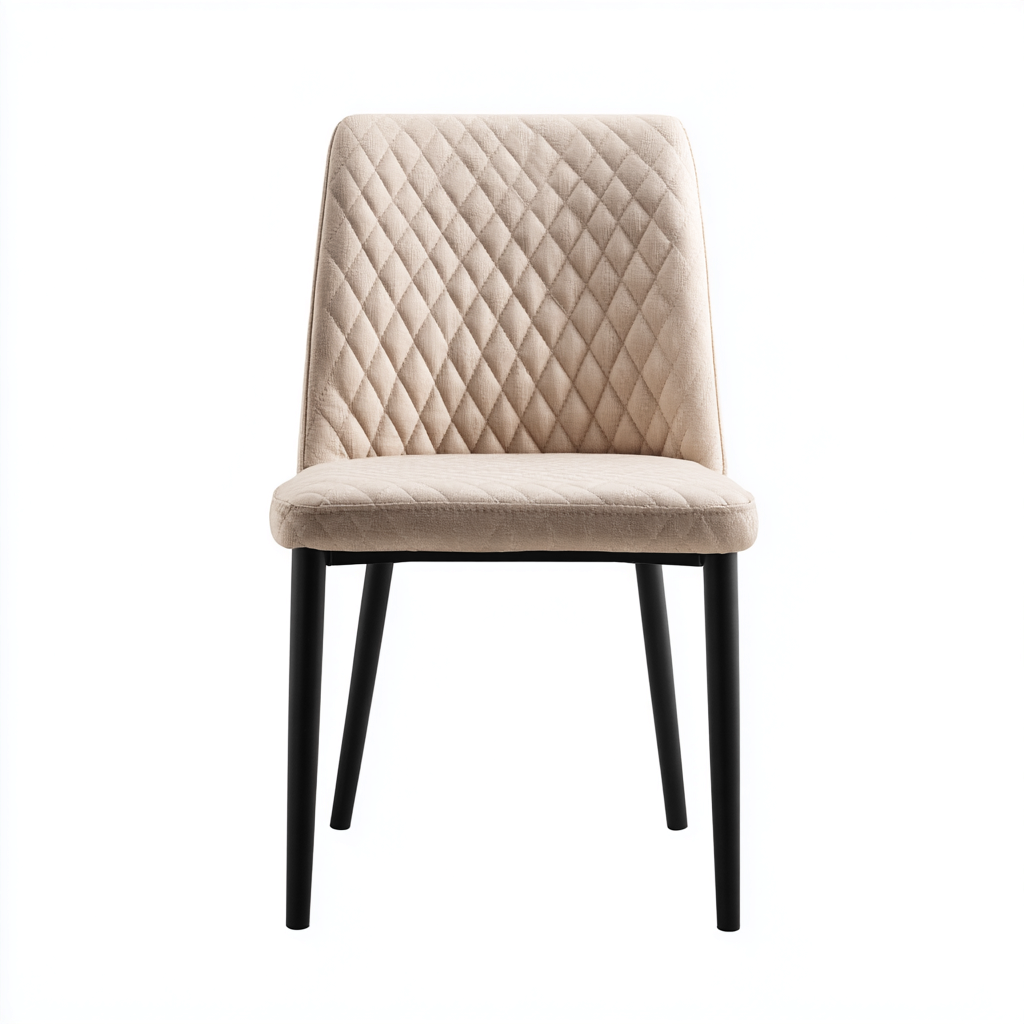 Chaise de salle à manger en tissu rembourré 45x45x85 cm beige pour salle à manger - style moderne-Nicheoliq