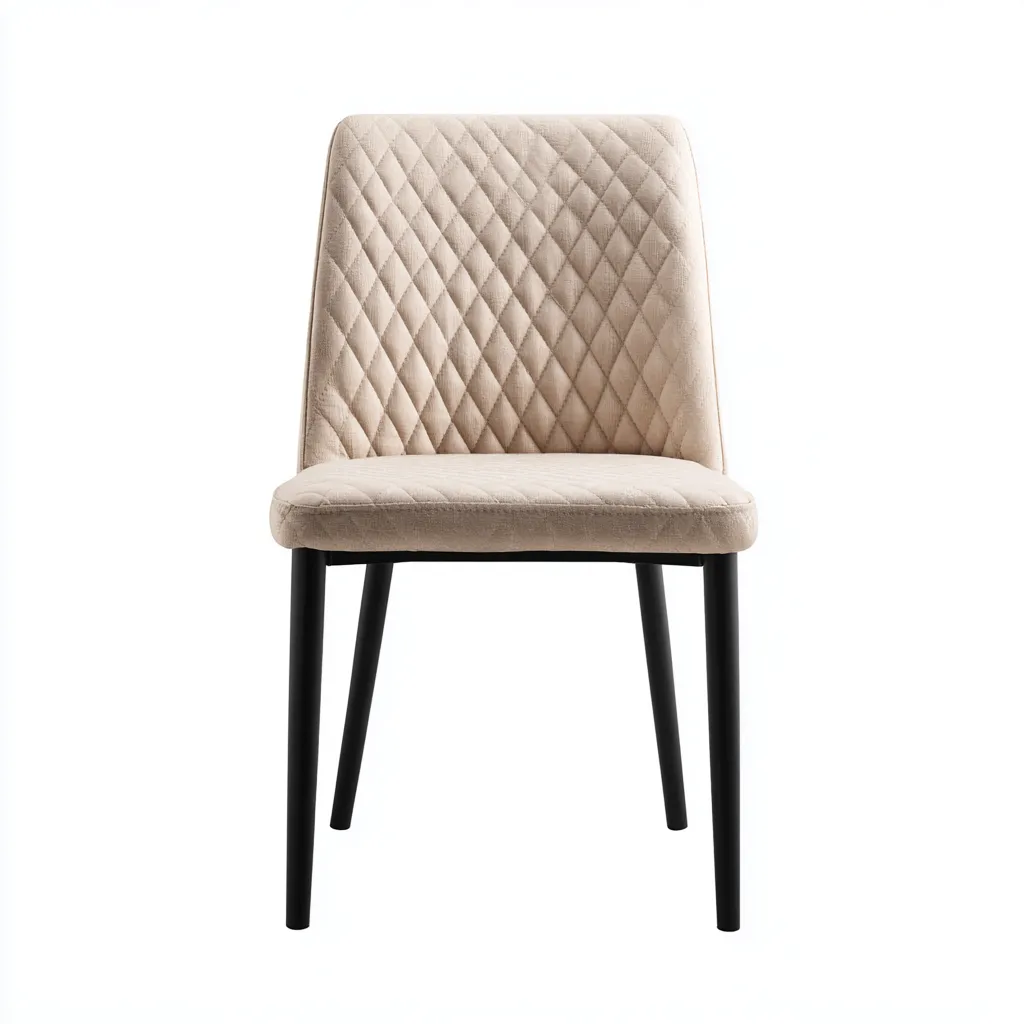 Chaise de salle à manger en tissu rembourré 45x45x85 cm beige pour salle à manger - style moderne-Nicheoliq