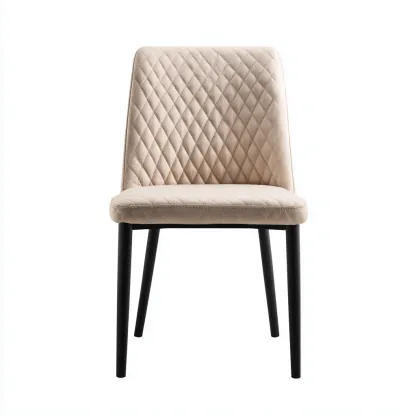 Chaise de salle à manger en tissu rembourré 45x45x85 cm beige pour salle à manger - style moderne-Nicheoliq