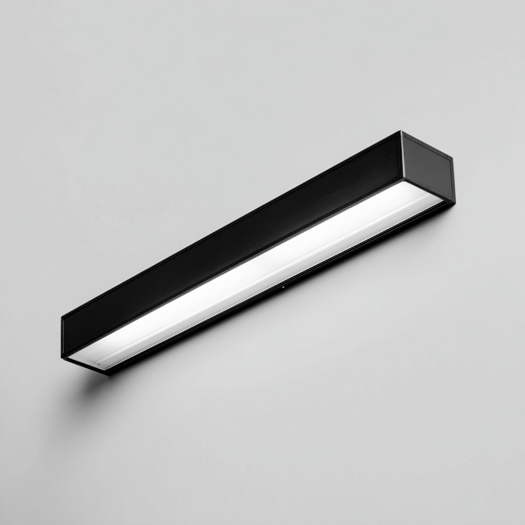 Plafonnier LED métal 70x6x6 cm noir pour salon - design moderne-Nicheoliq