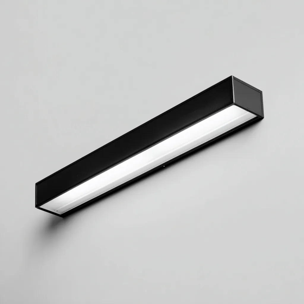 Plafonnier LED métal 70x6x6 cm noir pour salon - design moderne-Nicheoliq