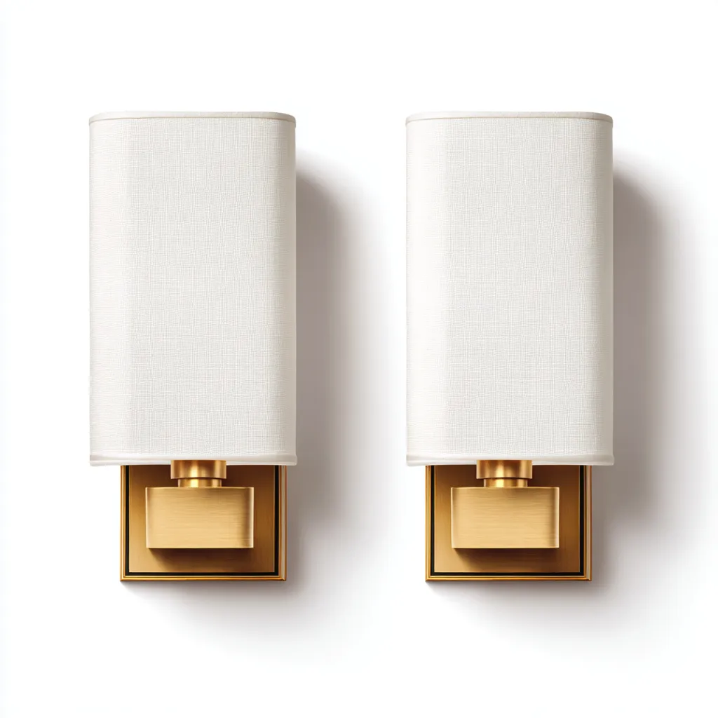 Applique murale - métal et abat-jour tissu 12x12x28 cm - blanc-or - pour salon-chambre-couloir - design moderne-Nicheoliq