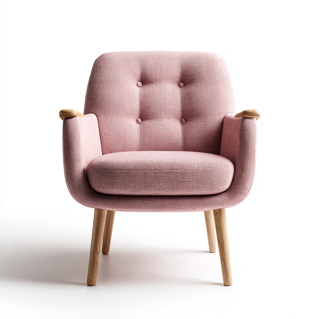 Fauteuil tissu 76x78x90 cm rose style scandinave pour salon-Nicheoliq