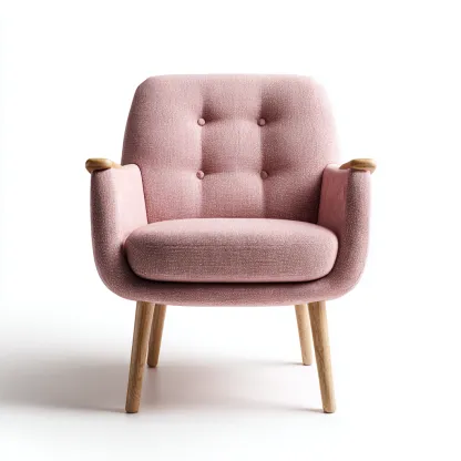 Fauteuil tissu 76x78x90 cm rose style scandinave pour salon-Nicheoliq