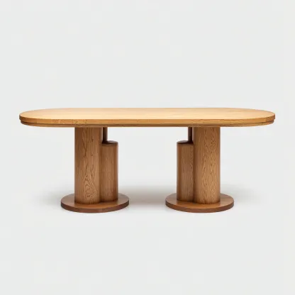 Table à manger bois massif 200x100x75 cm - naturel - adapté à la salle à manger - design contemporain-Nicheoliq