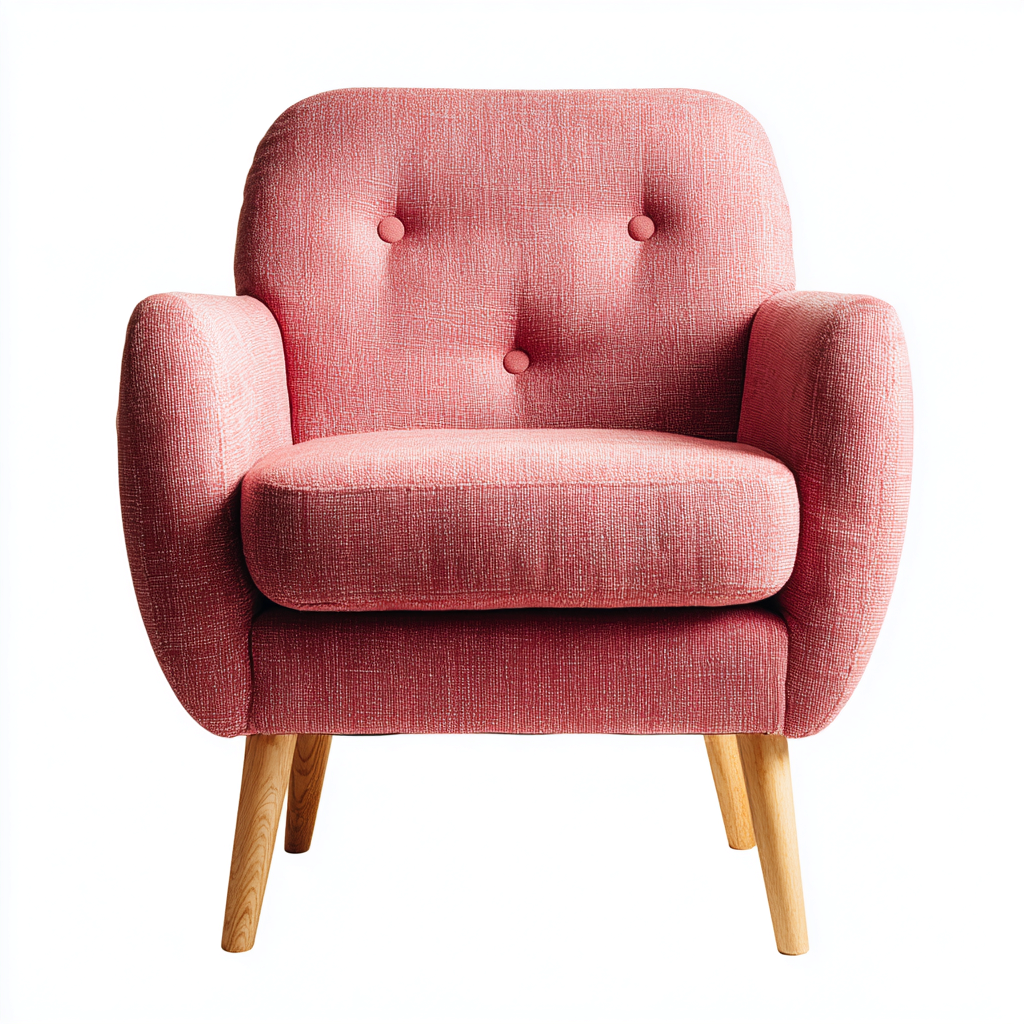 Fauteuil tissu 78x80x88 cm rose style scandinave pour salon-Nicheoliq