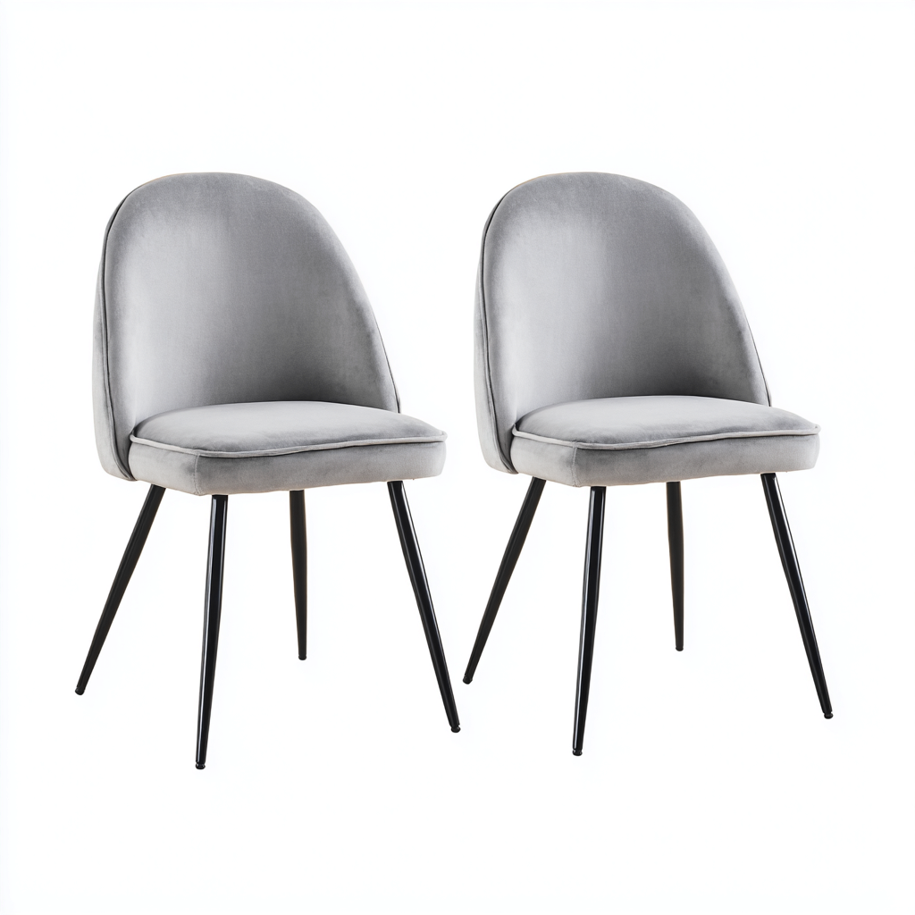 Chaise de salle à manger tissu 50x57x82 cm - gris clair - design moderne pour salle à manger-Nicheoliq