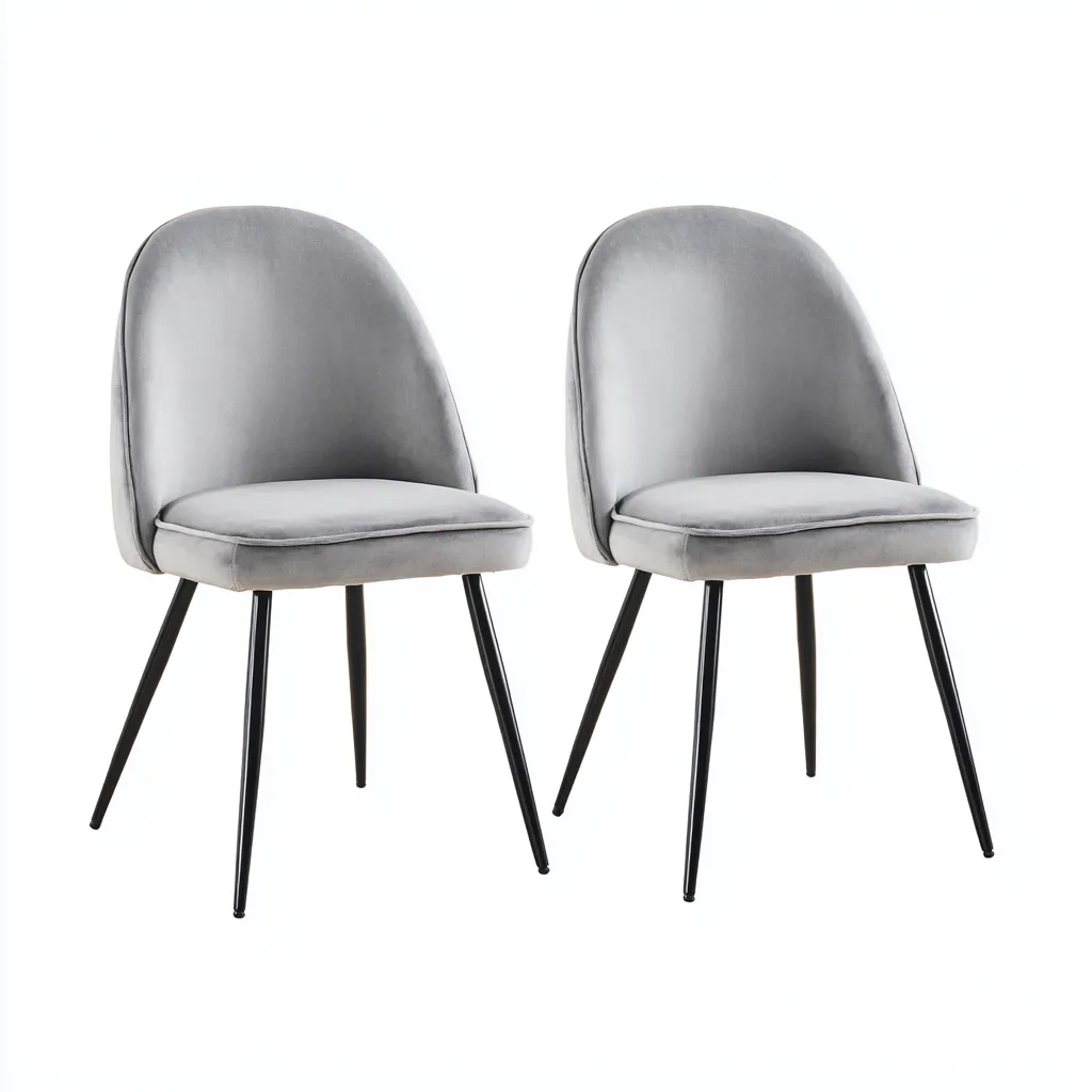 Chaise de salle à manger tissu 50x57x82 cm - gris clair - design moderne pour salle à manger-Nicheoliq