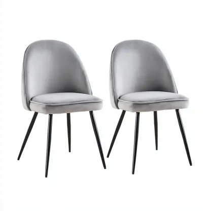 Chaise de salle à manger tissu 50x57x82 cm - gris clair - design moderne pour salle à manger-Nicheoliq