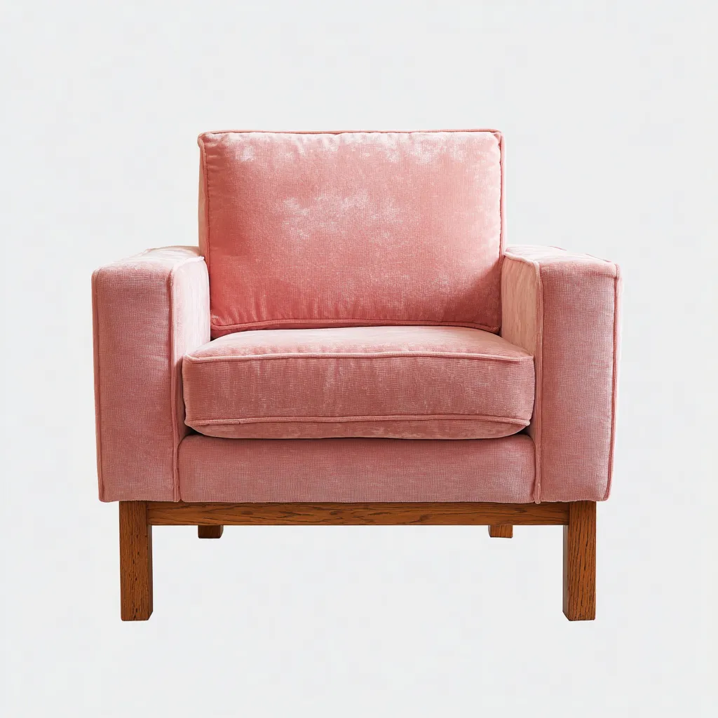 Fauteuil tissu 80x85x88 cm rose style scandinave pour salon-Nicheoliq