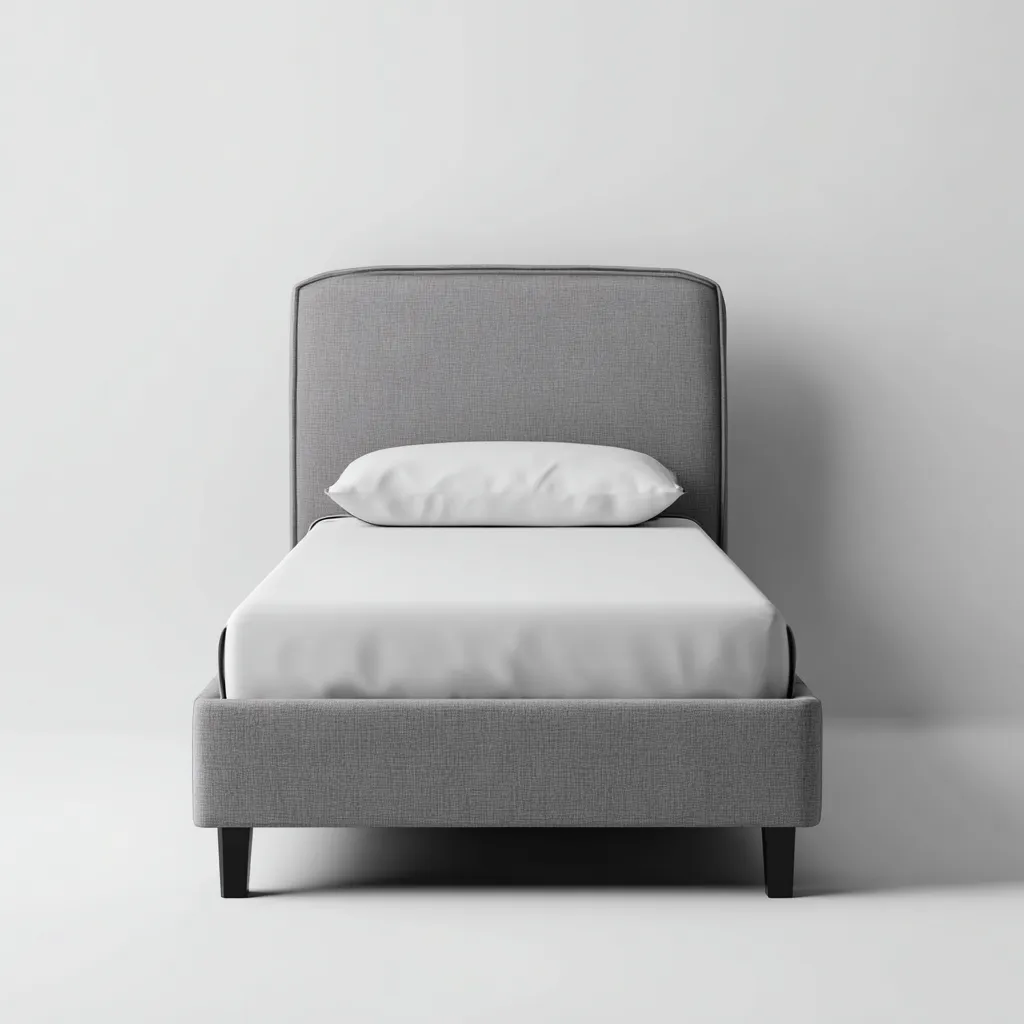 Lit 1 place tissu 200x90x108 cm - gris - design moderne - adapté à la chambre-Nicheoliq