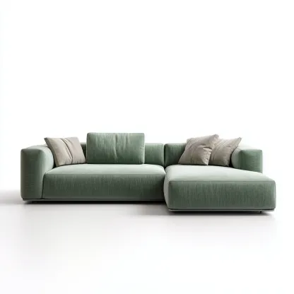 Canapé d'angle tissu 280x180x70 cm - vert - design moderne pour salon-Nicheoliq