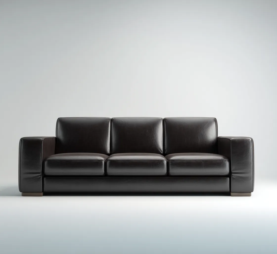 Canapé 3 places cuir synthétique 225x92x90 cm - noir - pour salon - design moderne-Nicheoliq