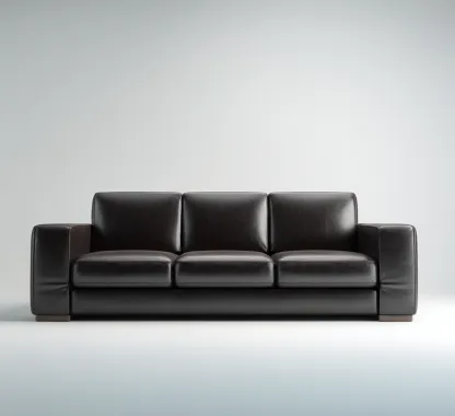 Canapé 3 places cuir synthétique 225x92x90 cm - noir - pour salon - design moderne-Nicheoliq