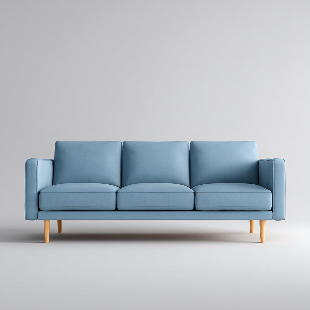 Canapé 3 places tissu 215x84x87 cm - bleu - pour salon - design moderne-Nicheoliq