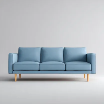 Canapé 3 places tissu 215x84x87 cm - bleu - pour salon - design moderne-Nicheoliq