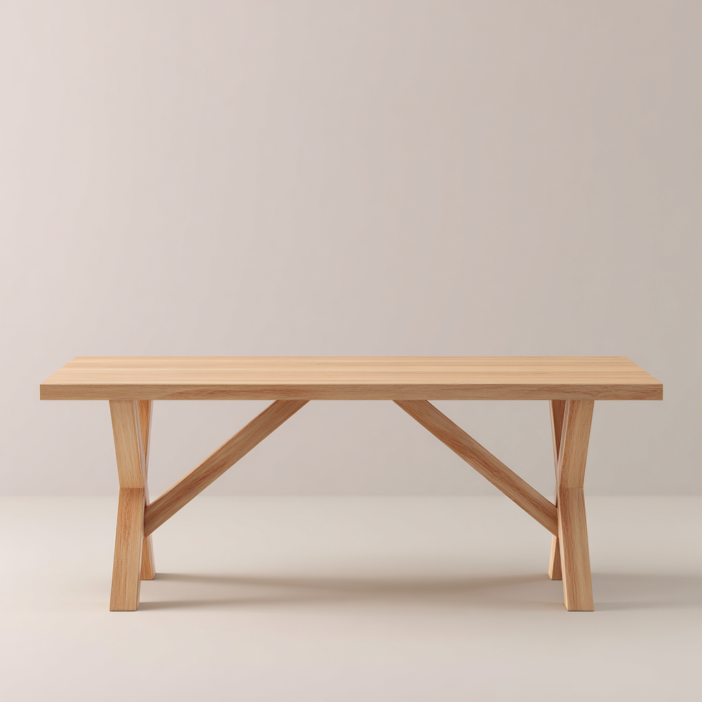 Table à manger bois massif 200x90x75 cm - naturel - adapté à la salle à manger - design contemporain-Nicheoliq