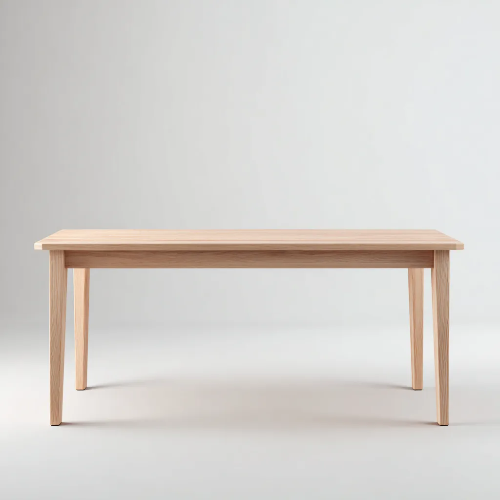 Table à manger bois massif 180x90x75 cm - naturel - adapté à la salle à manger - design contemporain-Nicheoliq