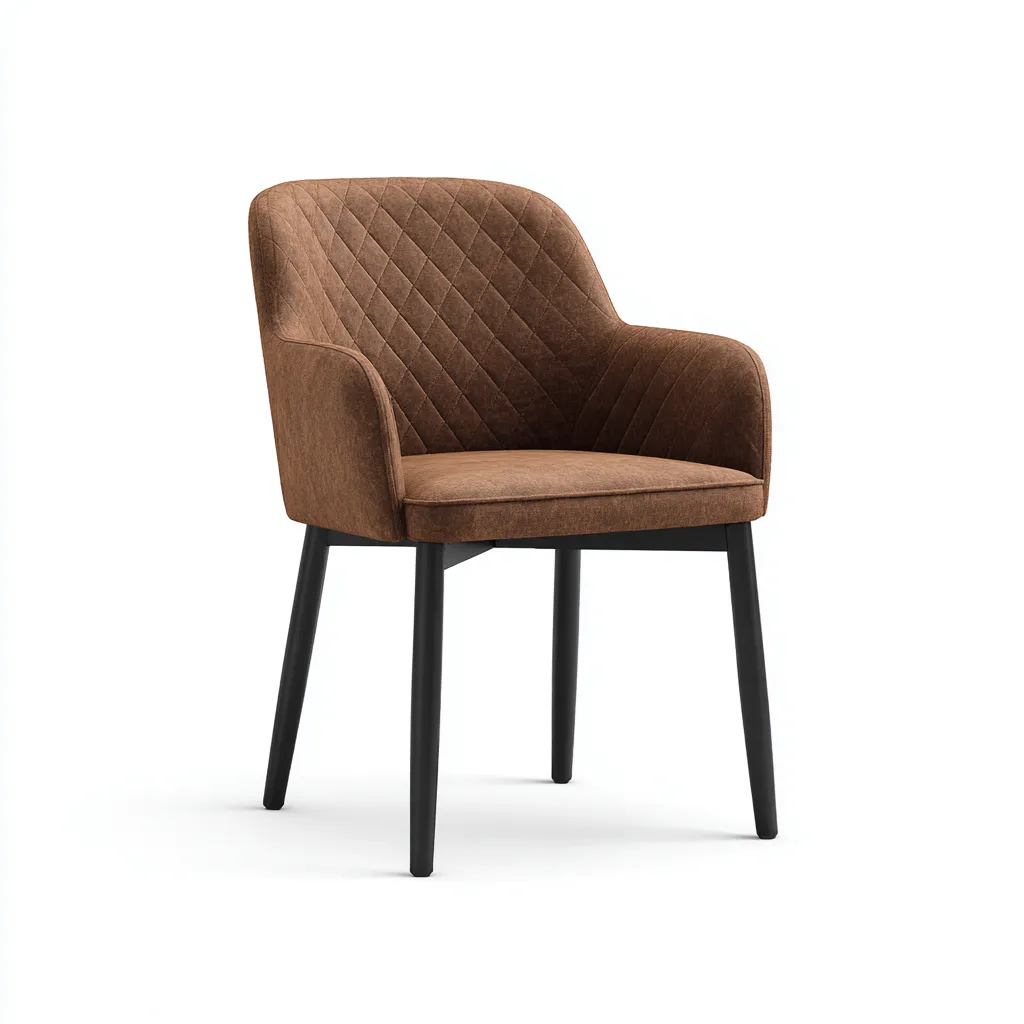 Chaise de salle à manger tissu 57x55x82 cm marron pour salle à manger - design moderne-Nicheoliq