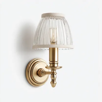 Applique murale - métal et verre 16x13x25 cm - transparent-or - pour salon-chambre-couloir - design classique-Nicheoliq