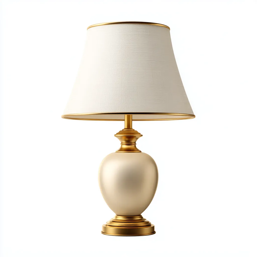 Lampe de table en métal 27x27x50 cm - or-blanc - style classique adapté au salon-Nicheoliq