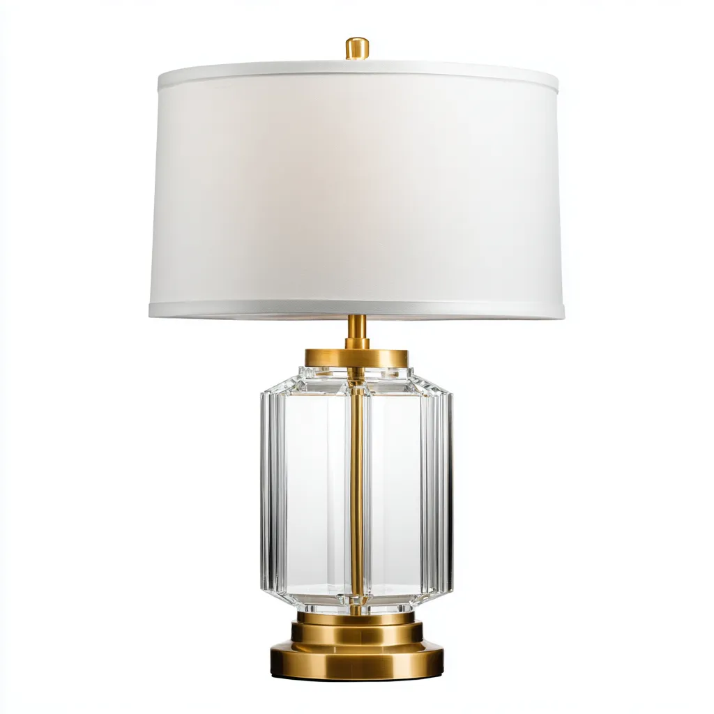 Lampe de table verre et métal 30x30x55 cm - blanc-or - pour salon-chambre - design moderne-Nicheoliq