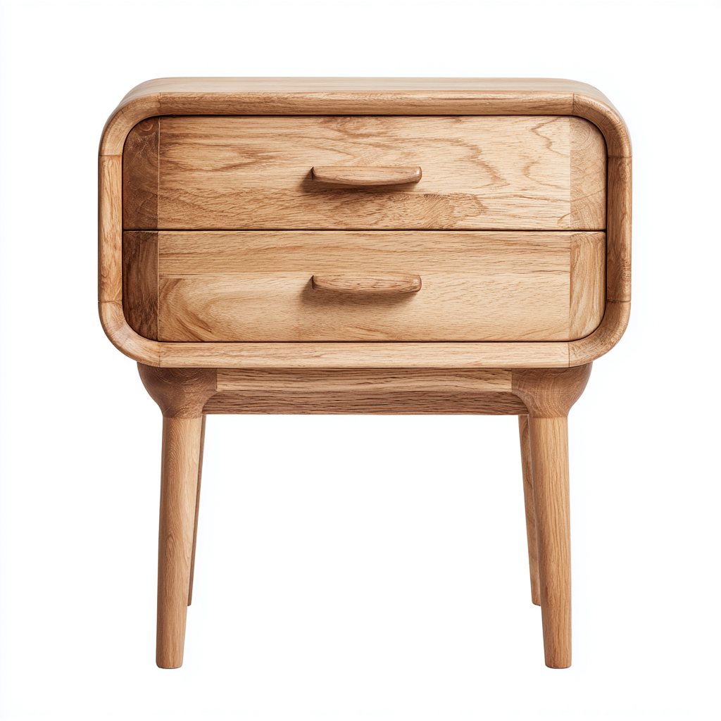 Table de chevet bois 45x35x55 cm bois naturel adaptée à la chambre style scandinave-Nicheoliq