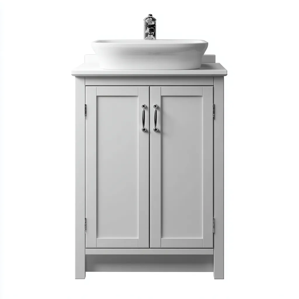 Meuble lavabo - bois MDF - 60x45x85 cm - blanc - pour salle de bain - design moderne-Nicheoliq