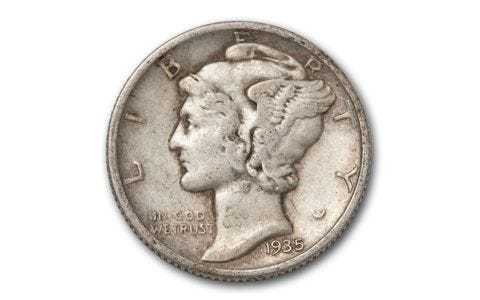 1916-1945 10 Cent Mercury Silver