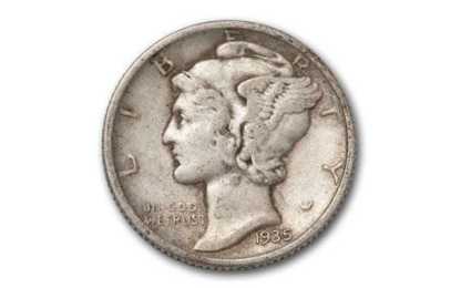 1916-1945 10 Cent Mercury Silver