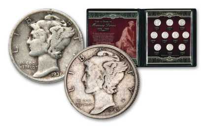 1916-1945 10 Cent Mercury Silver