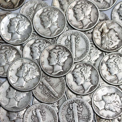 1916-1945 10 Cent Mercury Silver