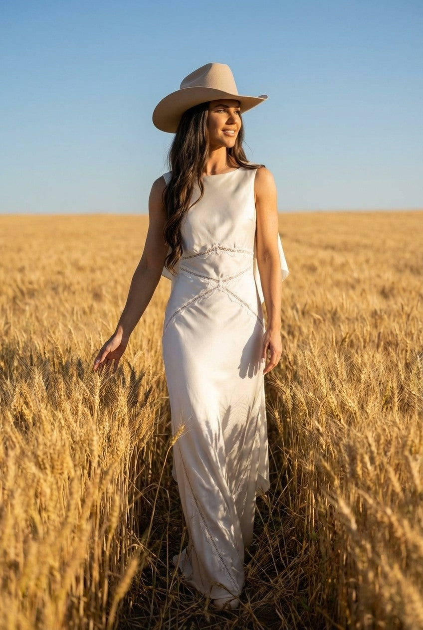 Elowen Satin Lace Inset Maxi Dress