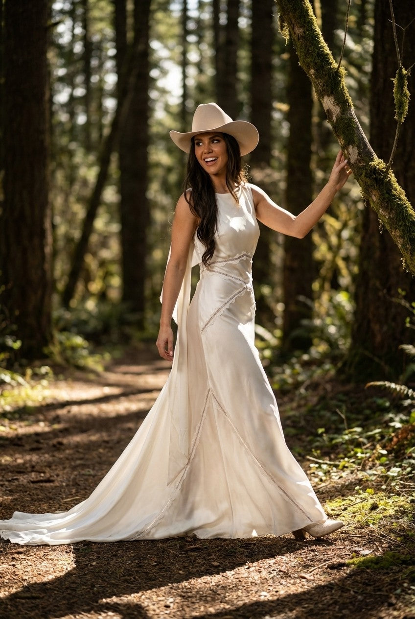 Elowen Satin Lace Inset Maxi Dress