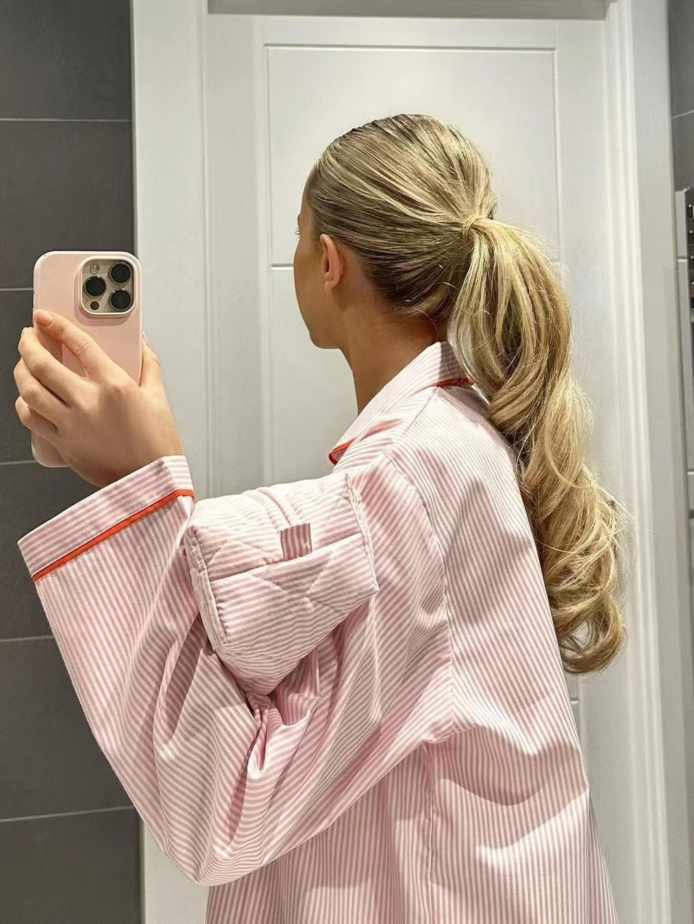 Girl Love Pajama in Pink Stripes-Massicos