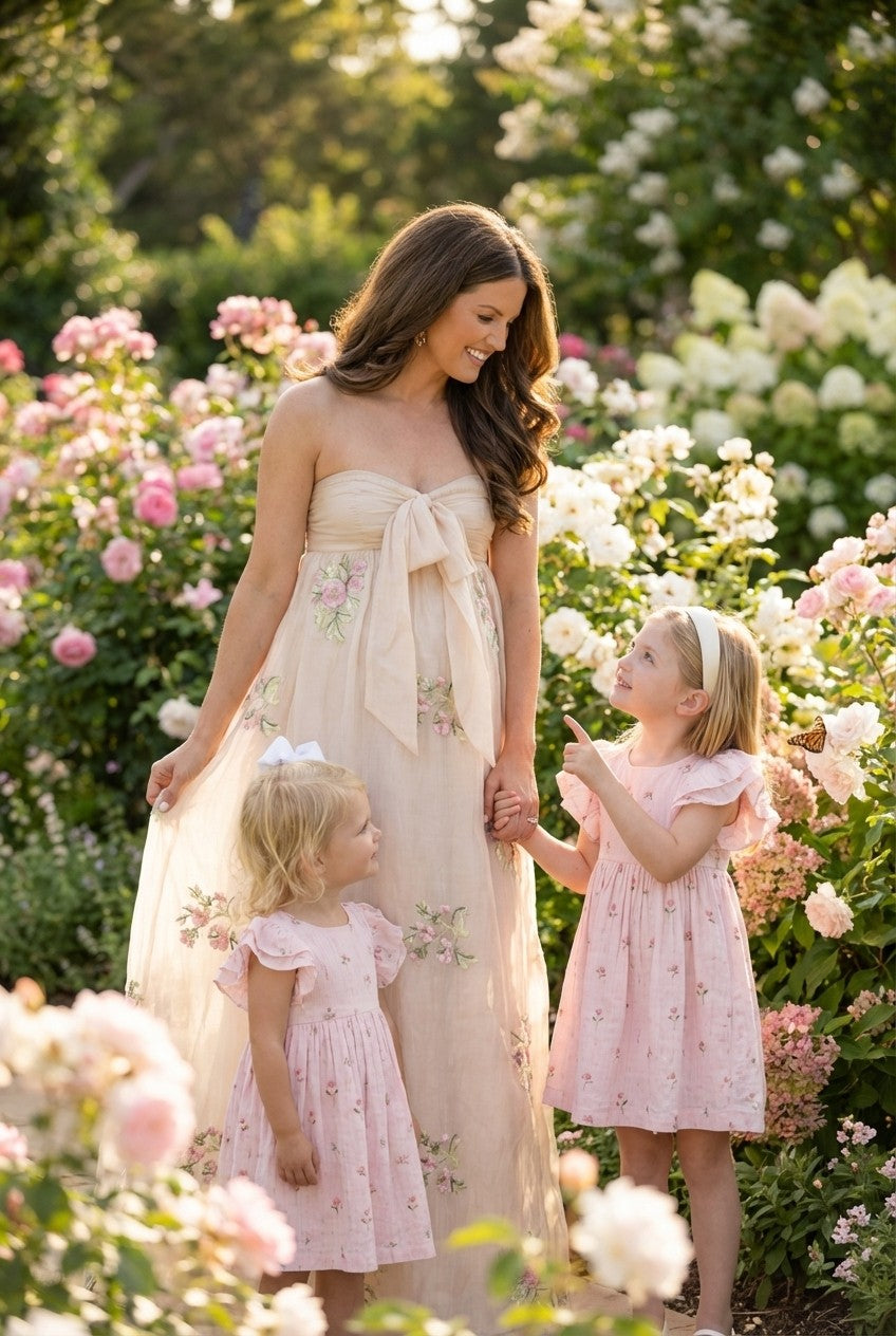 Product Name: Amara Floral Embroidered Strapless Maxi Dress