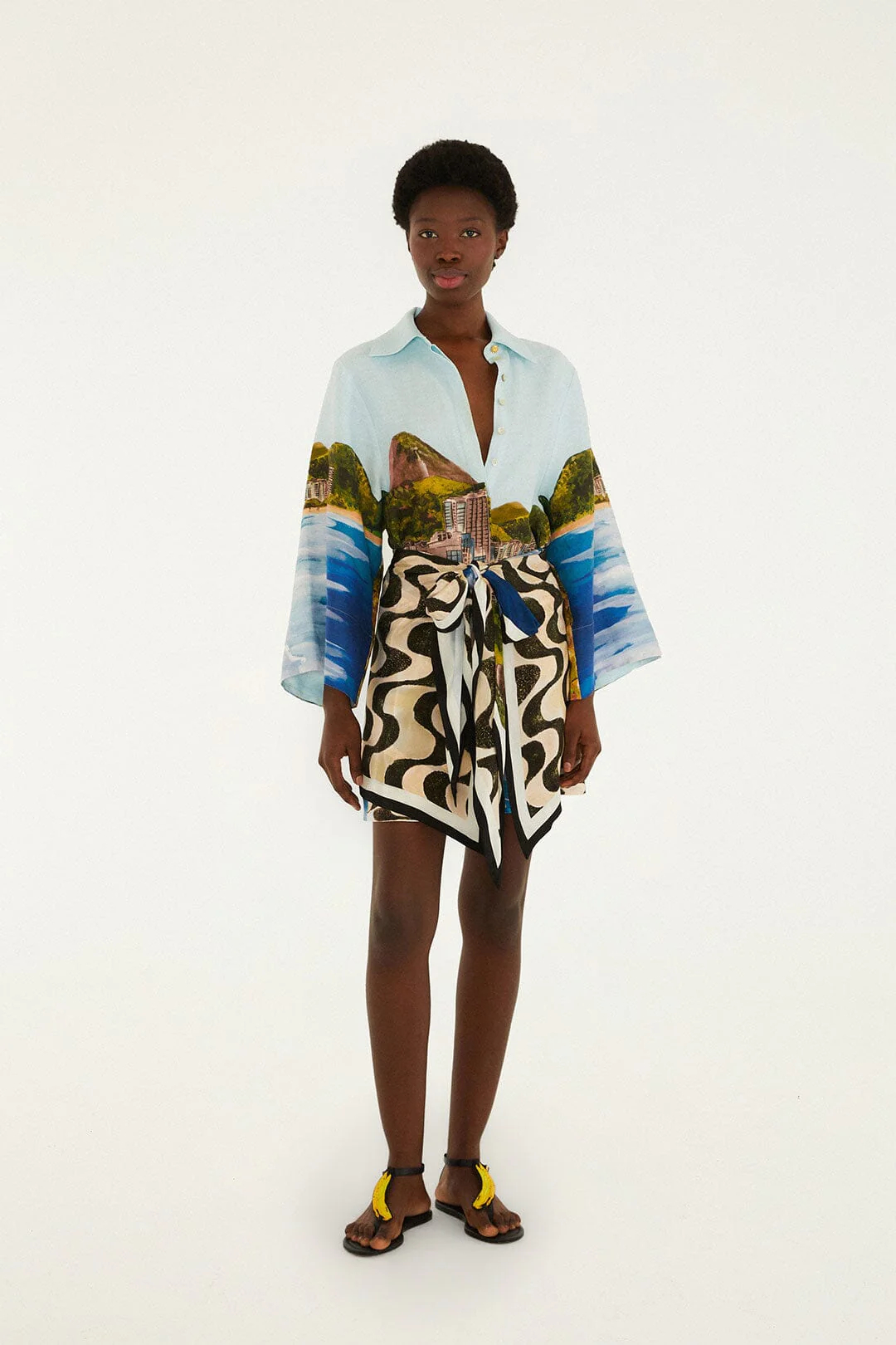 Copacabana Sunset Linen Kimono Set