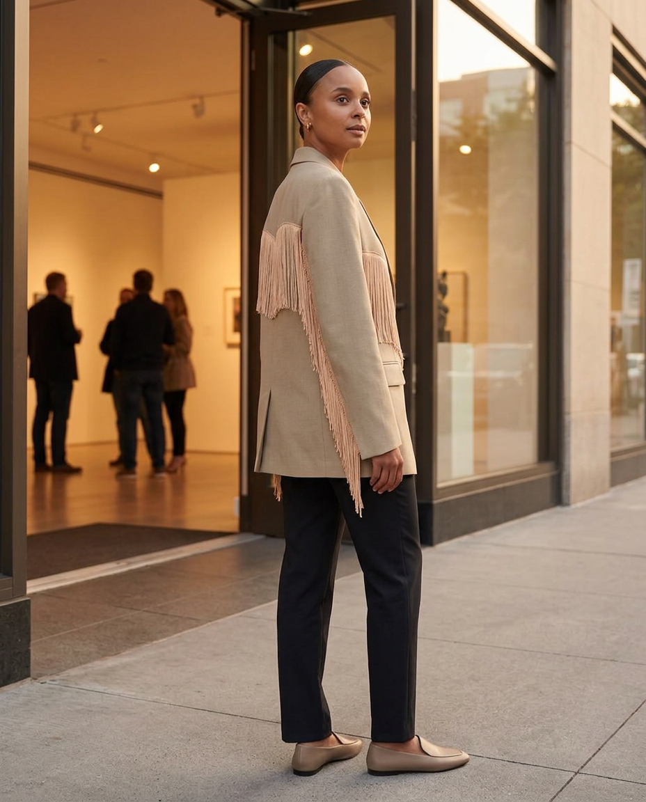 Beige Elevated Linen Blazer