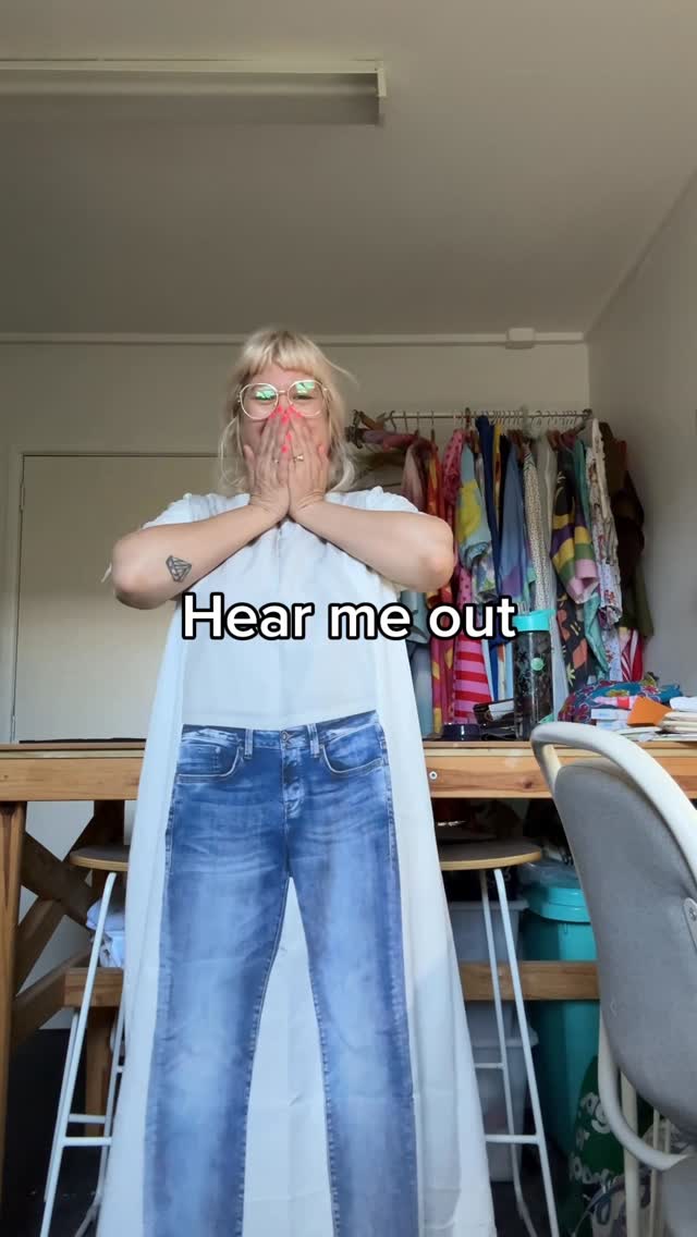 Novelty Denim & T-Shirt Print Kaftan